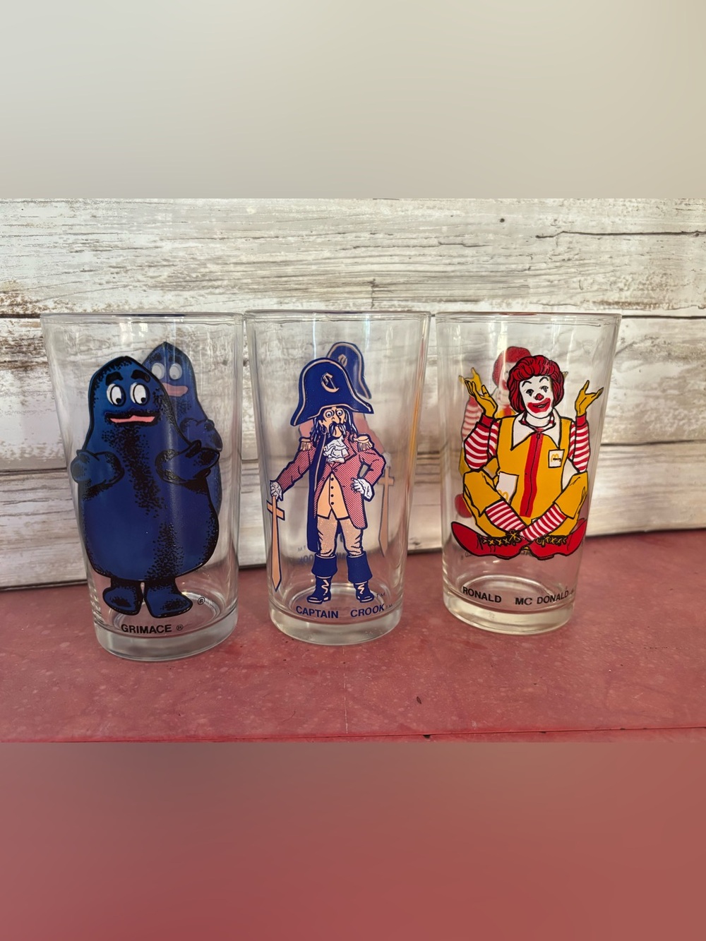 Set of 3 vintage 70s collectible McDonald’s drinking glasses